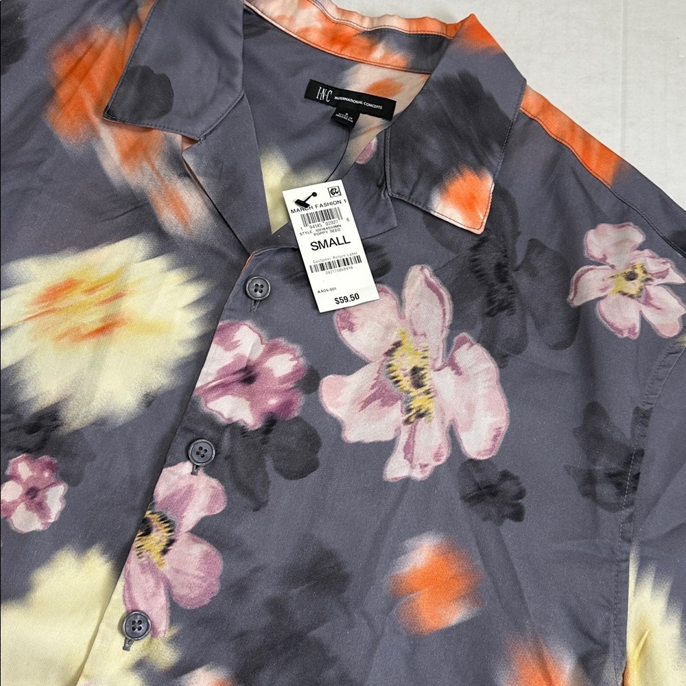 INC‎ International Concepts Men’s Floral Print Button Down Shirt Size Small NWT
